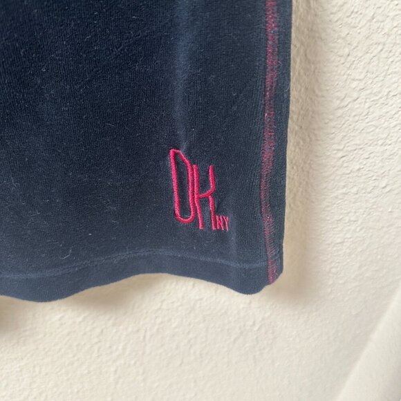 DKNY Velour Wide Leg Lounge Pants Sweatpants size Medium Black - Picture 3 of 10